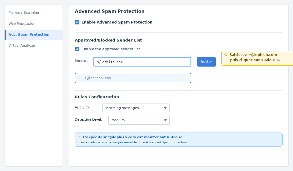 Trend Micro - Approved Sender LePhish