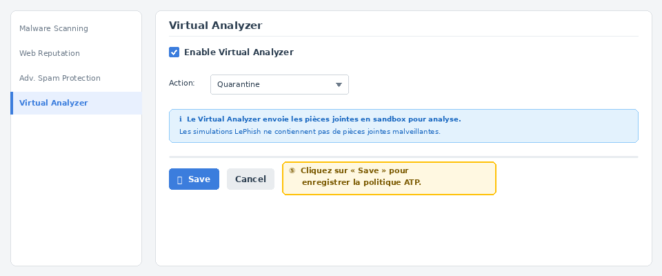 Trend Micro - Virtual Analyzer et Save