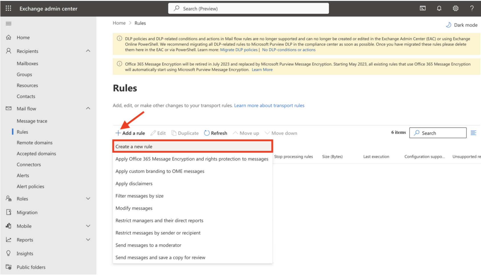 Exchange Admin Center